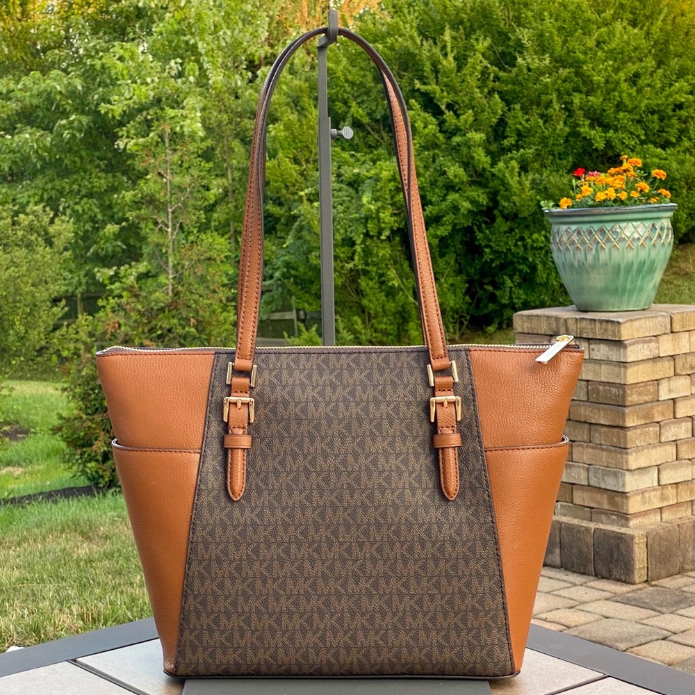 NWT Michael Kors Charlotte Top Zip Tote - Picture 2 of 4